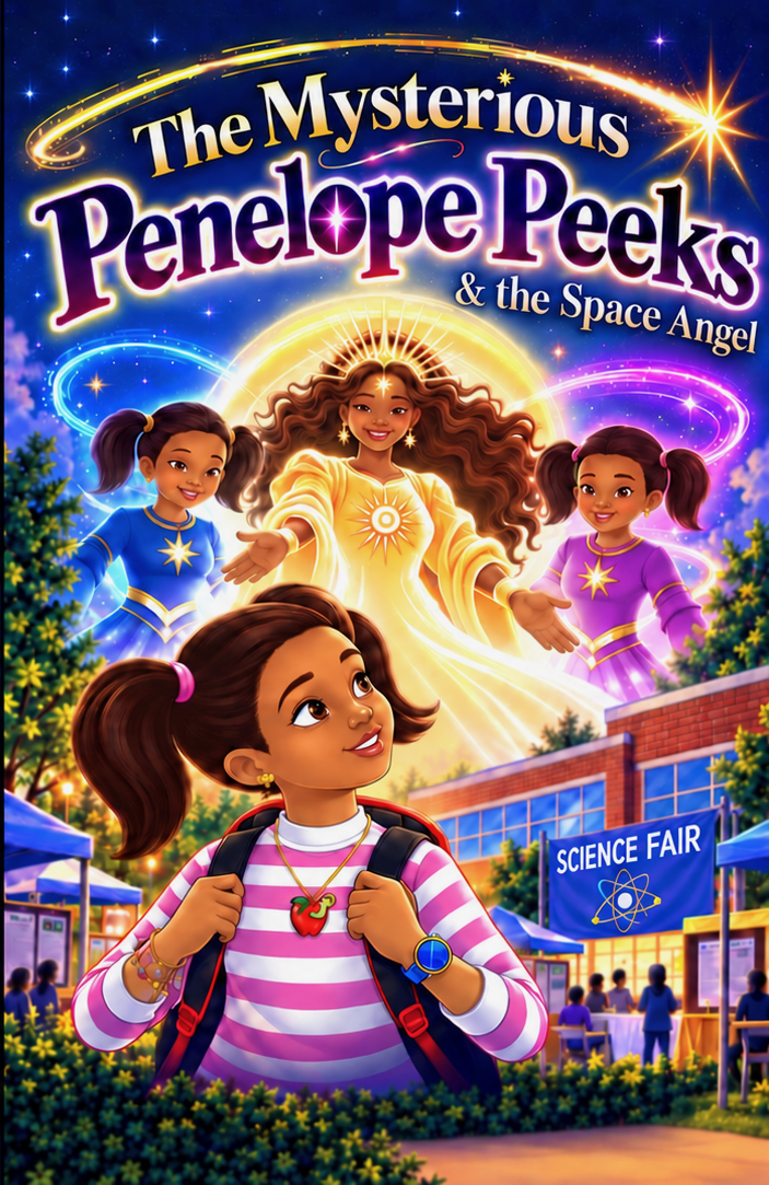 Official cover of The Mysterious Penelope Peeks & the Space Angel